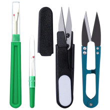 Seam Ripper Set with Protective Cap, 2 Large/Small Seam Rippers and 2 Wire Cutters for Sewing Projects