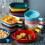 Lasagne Pan Ceramic Black 2-Piece Set Square Plate with Single Handle Simplistic Design and Pattern 3
