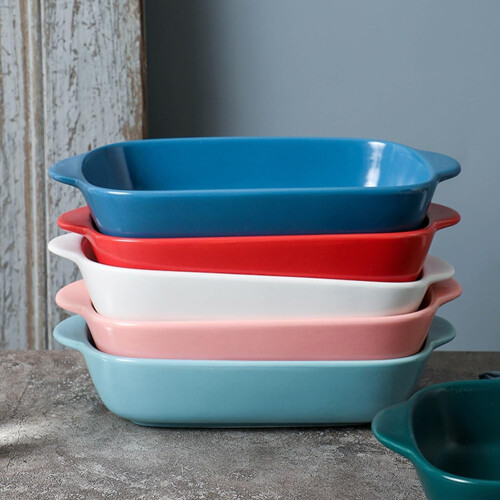Lasagne Pan Ceramic Black 2-Piece Set Square Plate with Single Handle Simplistic Design and Pattern 1