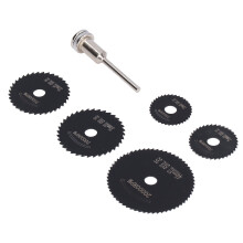 6 Stück Hochgeschwindigkeitsstahl Kreissägeblätter Set, 44 mm bis 22 mm, schwarz
