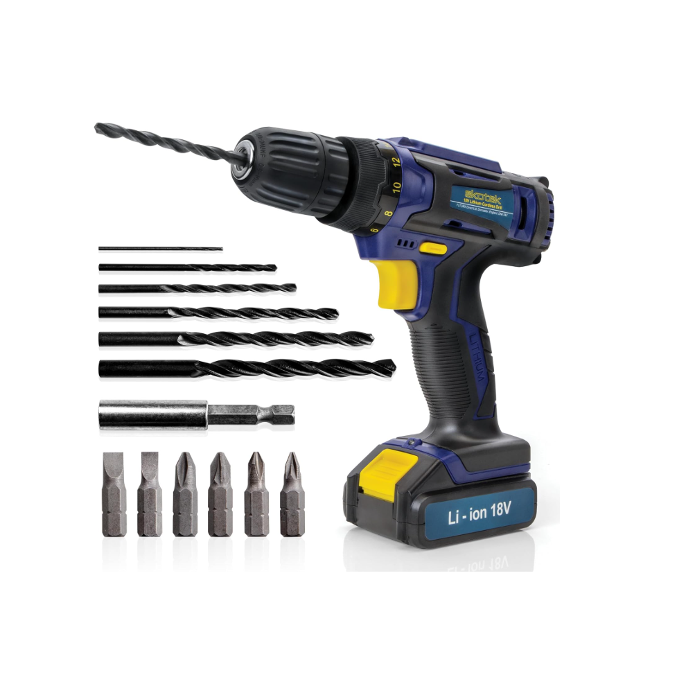 Skotek Unisex Blue 18V Cordless Drill & Drill Bit Set 18V Battery & Charger Included In - Image 3