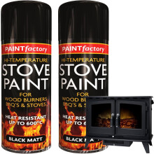 1 x 400ML Matt Black Ultra High Temperature Heat Resistant Spray Can