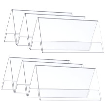 6-Piece Double-Sided Transparent Name Tags for Conferences Weddings Events Durable Reusable Table Stands