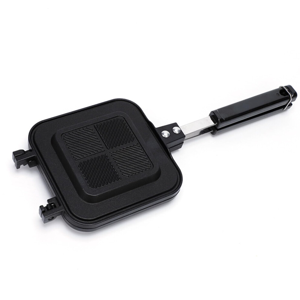 Non-Stick Camping Sandwich Panini Maker, Aluminum Alloy Sandwich Frying Pan with Heat-Resistant Handles for Home Use-image-OPC-PK5F99Q-NEW