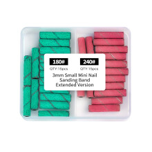 Nail Sanding Bands 30pcs 80# 120# 180# 240# for Nail Drill Manicure Supplies in 2 Colors Small Grit Sanding Sleeves