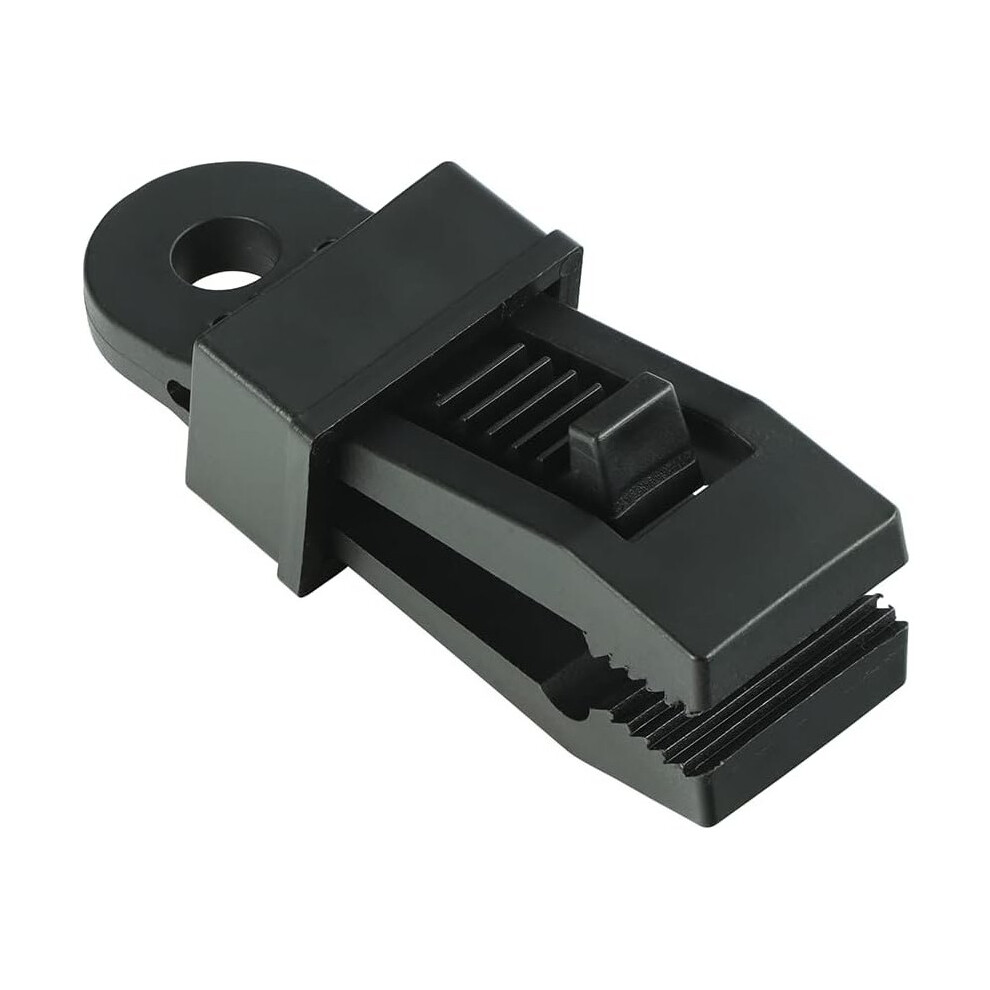 Heavy Duty Tarp Clips With Crocodile Mouth Design, Black Plastic, Sliding Lock Mechanism, 10 Pack, For Camping Tents, Awnings, Boat Covers 5061004428714