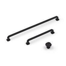 (320mm Handle) Matt Black Octagonal Cabinet Handles Square Bars