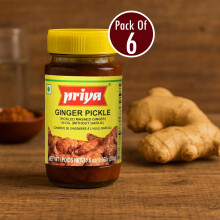 Priya Ginger Pickle – 300g (Pack of 6) | Authentic South Indian Taste | Spicy & Tangy Allam Achar