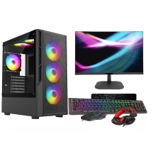 ASC Intel Core i5 Gaming Bundle GT730 2GB 16GB RAM 128GB SSD+1TB HDD 500W 80+ PSU Black 6 Fan RGB Gaming Case WIFI Windows 11