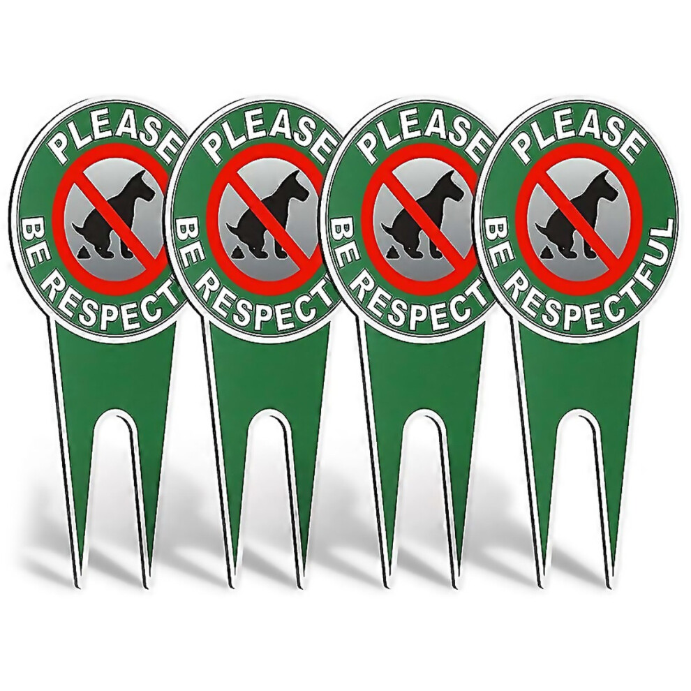 For 4 Pieces No Poop Dog Signs Please Be Respectful No Pooping Dog Lawn Signs No Dog Poop Yard Signs-image-OPC-PK5FCN8-NEW