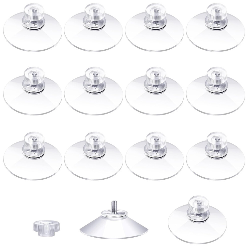 Suction Cups 40Mm Diameter Pack Of 15 With Thread And Knurled Nut For Kitchen Bathroom Window Mirror M4x10mm 6482260135939