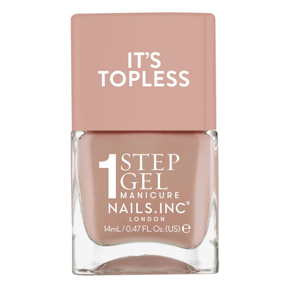 Nails Inc It's Topless Gel Nail Polish 4-In-1 Base Coat Treatment Color & Top Coat Long Lasting Strong Chip Free Nails Glossy Salon Qualit