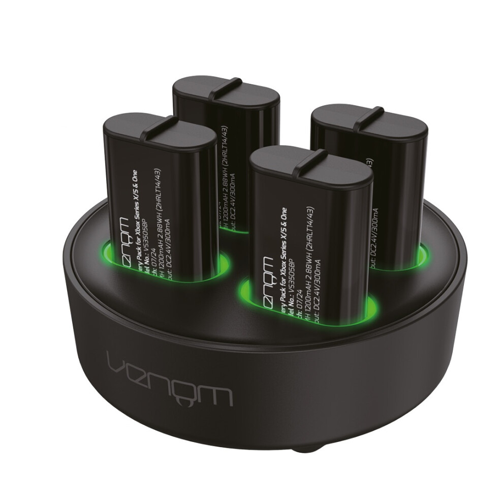 Venom Xbox Rechargeable Battery 4-Pack With Charging Dock | 1200Mah