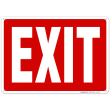 Sigo Signs Exit Red Background Sign 10x14 Inches Rust Free .040 Aluminum Fade Resistant Made in USA