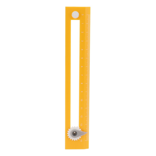 Two-in-One Compass Ruler, High Accuracy, Yellow, 17cm