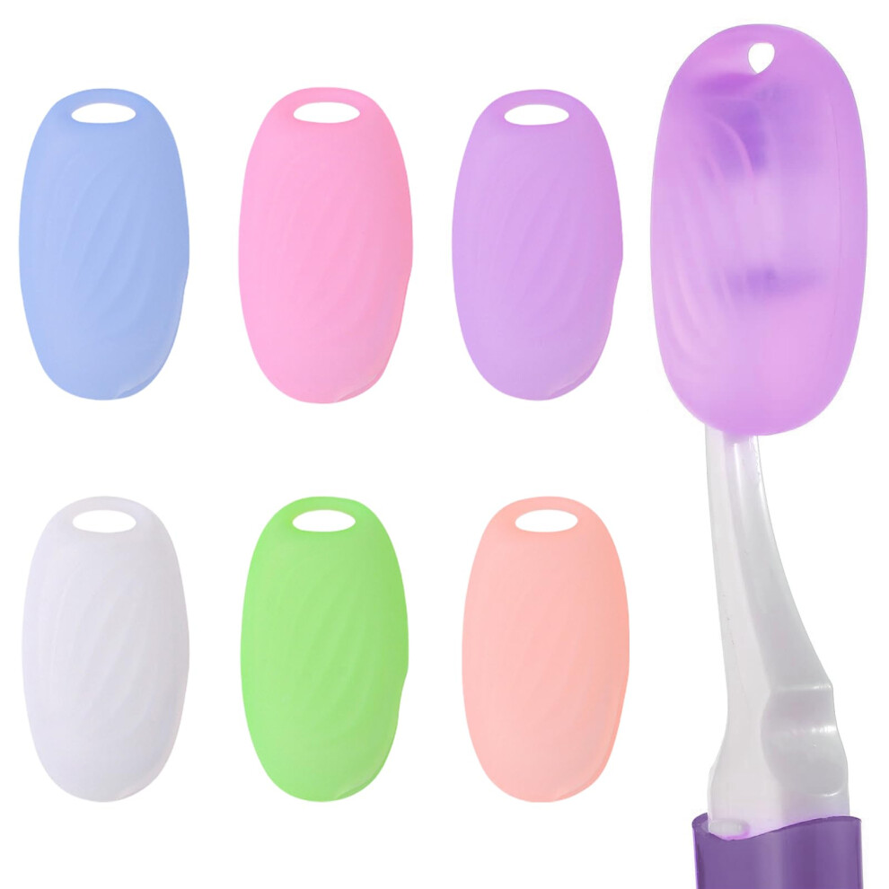 Toothbrush Case Pack of 6, Silicone Dust Cover for Electric and Manual Toothbrushes, Travel and Home Use, 6 Colors