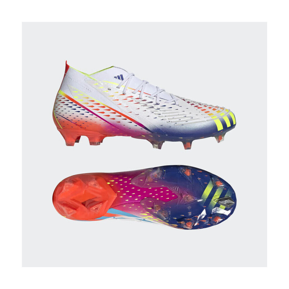 (Shoe Size: UK 12.5, Main Colour: White) ADIDAS MENS PREDATOR.1 EDGE.1 FG FOOTBALL BOOTS (Style:GW1028)