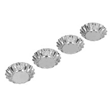 12 Stück Edelstahl-Tartelettförmchen Set 7,7x4,8x1,8cm