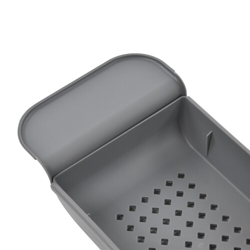 Expandable Grey Bathtub Caddy Tray, Multi-Functional Non-Slip Organizer 2