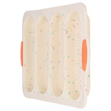 Silicone-Baguette-Form mit 4 Rillen, 33,4 x 23,5 cm, Beige