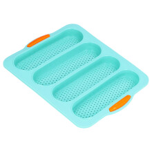 Silikon-Baguetteform mit 4 Rillen, 33,4x23,5 cm, Grün