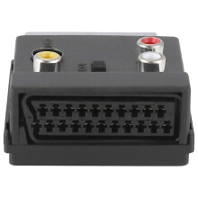 For Newest Switchable Scart Male To Female Svideo 3 Rca Audio Adapter Convector