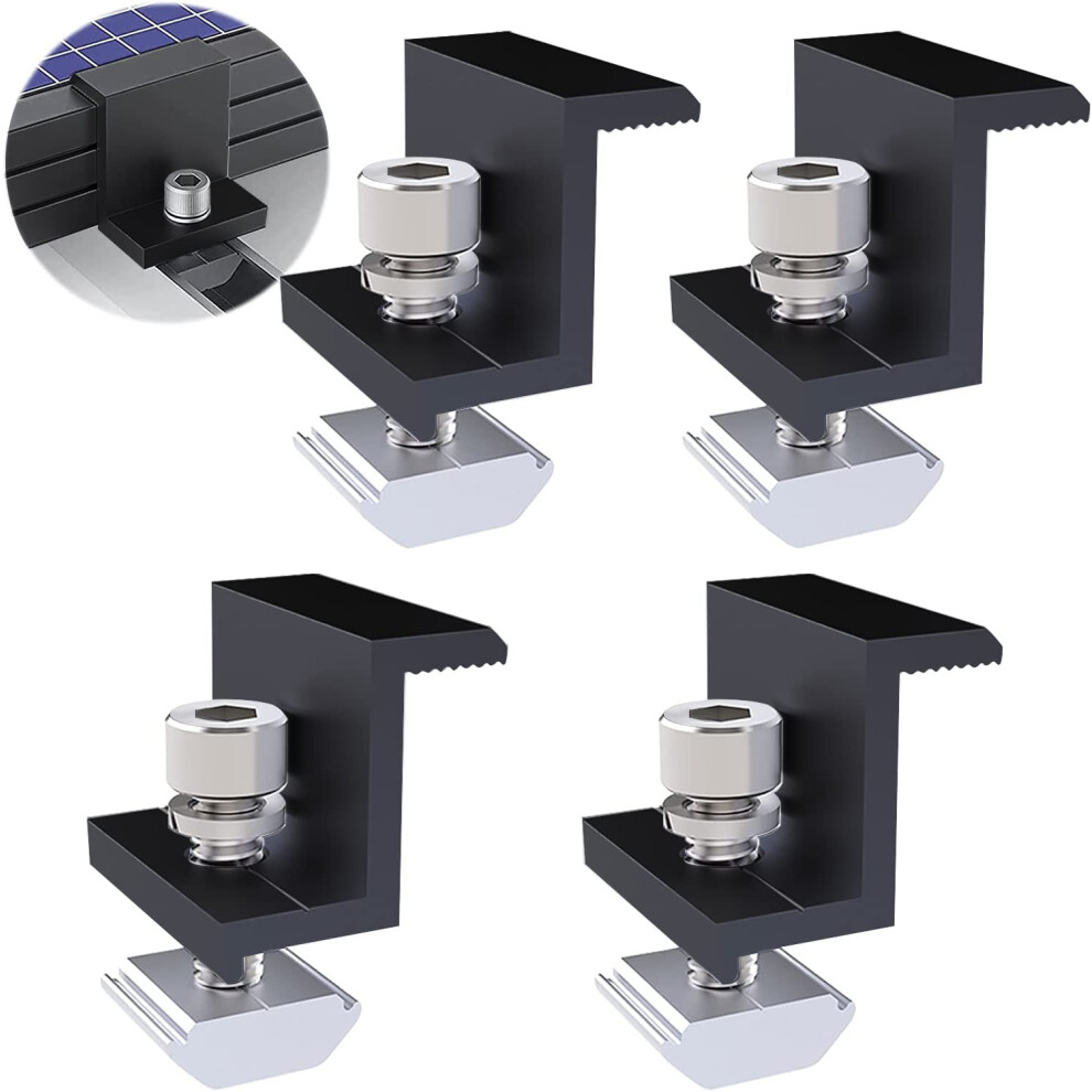 End Terminals 40Mm Black Standard Pack Of 4 With Screw Connection For Pv Photovoltaic Solar Trapezoidal Mounting Clamp 6447073145667