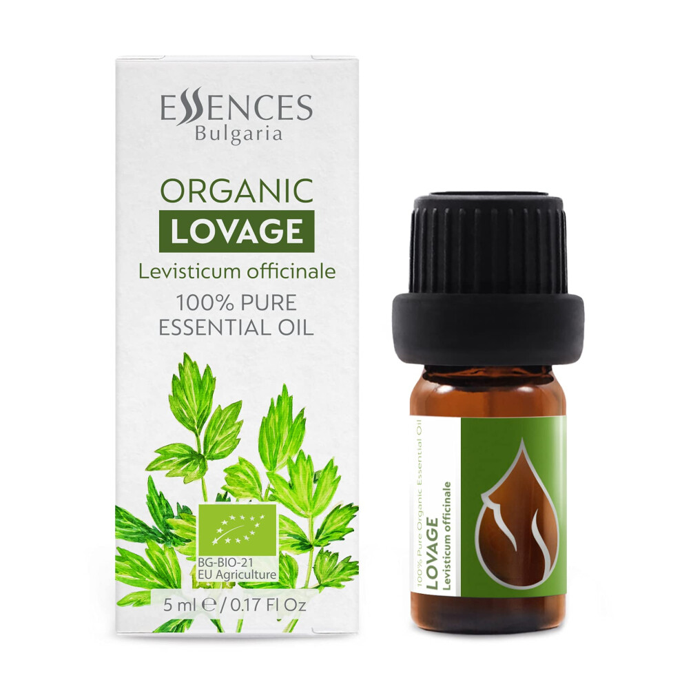 Essences Bulgaria Organic Lovage Essential Oil 1/6 Fl Oz | 5Ml | Levisticum Officinale | 100% Pure And Natural | Undiluted | Therapeutic Grade | Famil