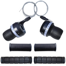 1 Ζεύγος Διακόπτες Ταχυτήτων Ποδήλατου Twist Grip 3X7 Speed DIP Συμβατοί με Shimano