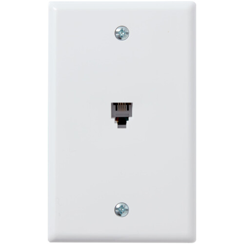 Newhouse Hardware White Surface Phone Jack Plate 1-pakkaus