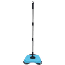 Carpet Sweeper Manual Floor Cleaner for Home and Office, Low Carpet Compatible, Lightweight Blue Design