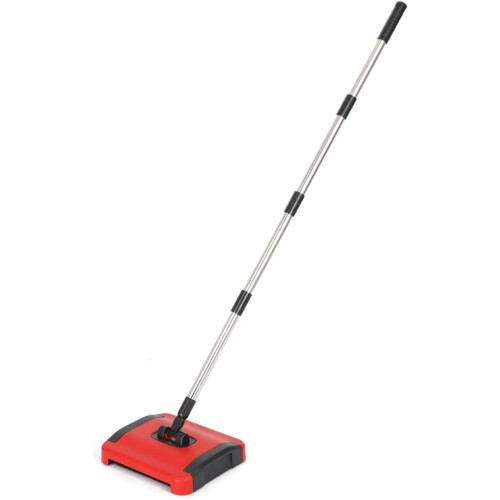 Efficient Sweeping Broom Automatic Rotating Brush Floor Sweeper with Integrated Trash Can for Carpet and Hard Floors 1