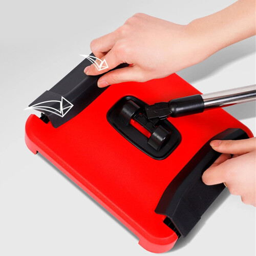 Efficient Sweeping Broom Automatic Rotating Brush Floor Sweeper with Integrated Trash Can for Carpet and Hard Floors 2