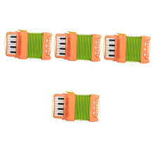 Children's Accordion 4-Pack - Orange Plastic Accordion Instruments for Preschool Music, Size 23x13x6CM, Beginner Friendly