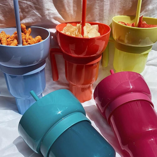 Stadium Cup Popcorn Large Snack Cup 1000ml Multifunctional Blue Plastic Beverage Container 2