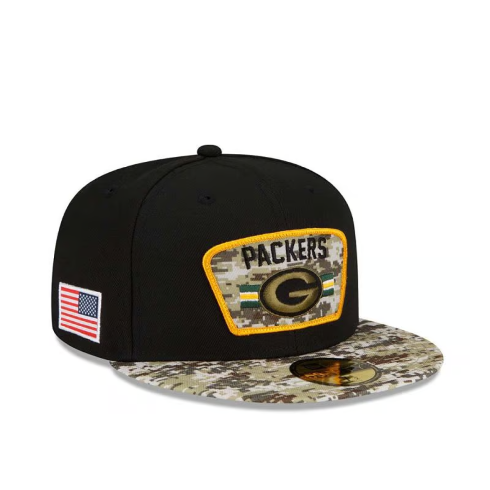 New Era (Size 7 1/8) Bay Packers Nfl Cap Adult American Football Fitted Hat - New Green