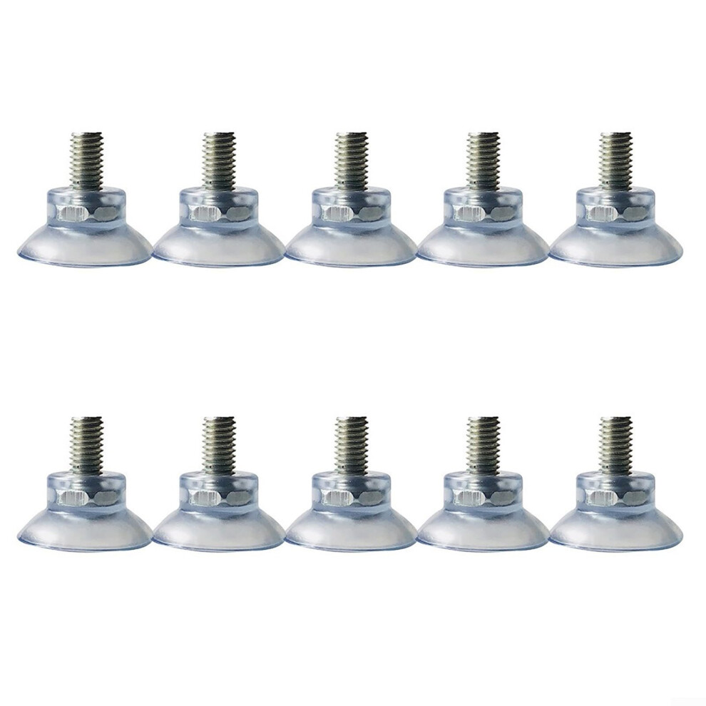 Clear Suction Cups Pack Of 10 With M8 Screws For Smooth Surface Attachment, 34Mm Size, Ideal For Various Applications 6947110637402