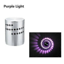 (Lila) Wandleuchte mit Spirallocheffekt, RGB-Farbwechsel und Fernbedienung für stimmungsvolle Beleuchtung