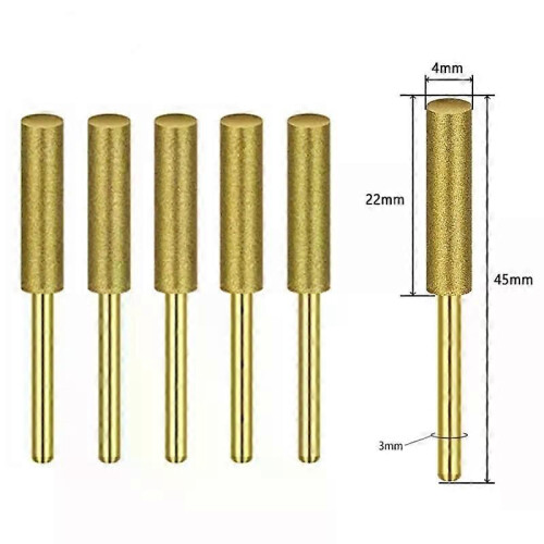 (4mm)5PCS Diamond Chainsaw Sharpener Burr Grinder Chain Saw Drill Bit Abrasive Tool For Dremel Echo