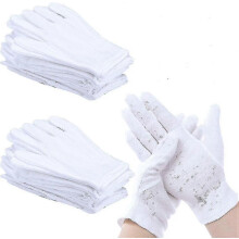 12 paar witte katoenen handschoenen voor het inspecteren van sieraden