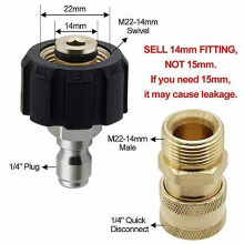 Hochdruckreiniger-Adapter-Set, 5000 PSI, M22, 1/4 Zoll, drehbar, Schnellanschluss-Kit