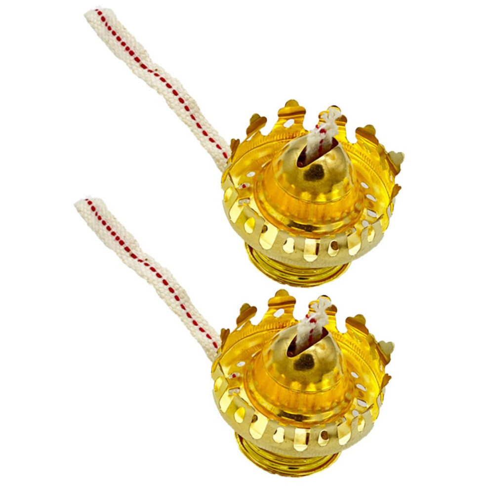 2 Sets Kerosene Lamp Accessories with Aluminium Alloy Wicks, Diffusers, and Golden Burner Parts for Retro Oil Lamps-image-OPC-PK5G5PK-NEW