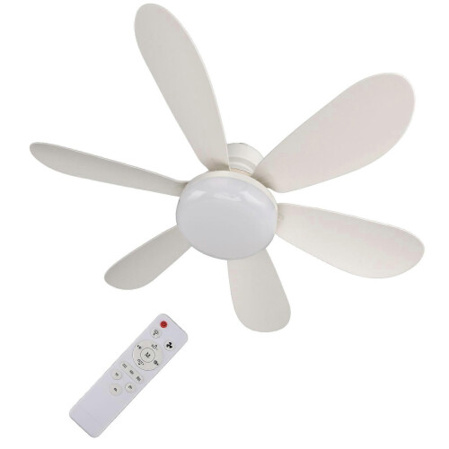 Remote Control E26/E27 Base Dimmable Ceiling Fan with Light for Garage Bathroom Bedroom Kitchen 2