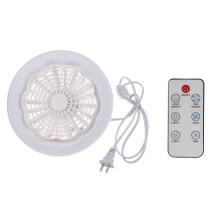 (Bianco) Ventilatore moderno con cavo di alimentazione e telecomando Ventilatore da soffitto con luce