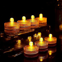 12pcs Yellow Waterproof Underwater Round LED Submersible Lights