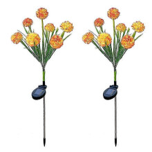 (Orange)Outdoor LED 7 Solar Simulation Flower Lights, 2 Pack 2025
