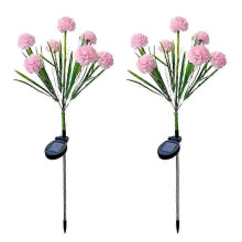 (Pink)Outdoor LED 7 Solar Simulation Flower Lights, 2 Pack 2025