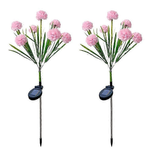 (Pink)Outdoor LED 7 Solar Simulation Flower Lights, 2 Pack 2025