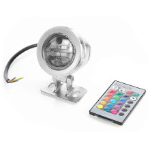 RGBW Led Light, Infrared Remote Control Adjustable Stand Underwater Spotlight for Pool Garden, Multi