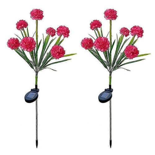 (Rose red)Outdoor LED 7 Solar Simulation Flower Lights, 2 Pack 2025